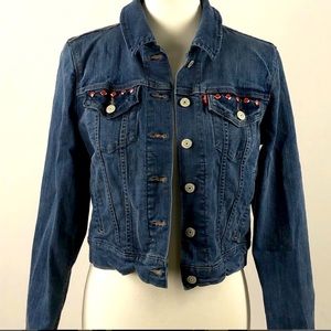 Levi’s denim jacket with red studs size medium